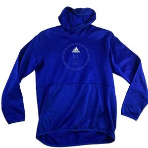 ADIDAS Sweater Men's Sz L Neon Blue Hoodie‎ Active Running Athletic Sport Logo